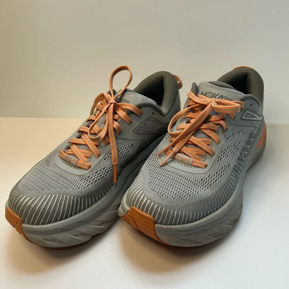 Hoka One One Gray and Orange Women's Sneakers